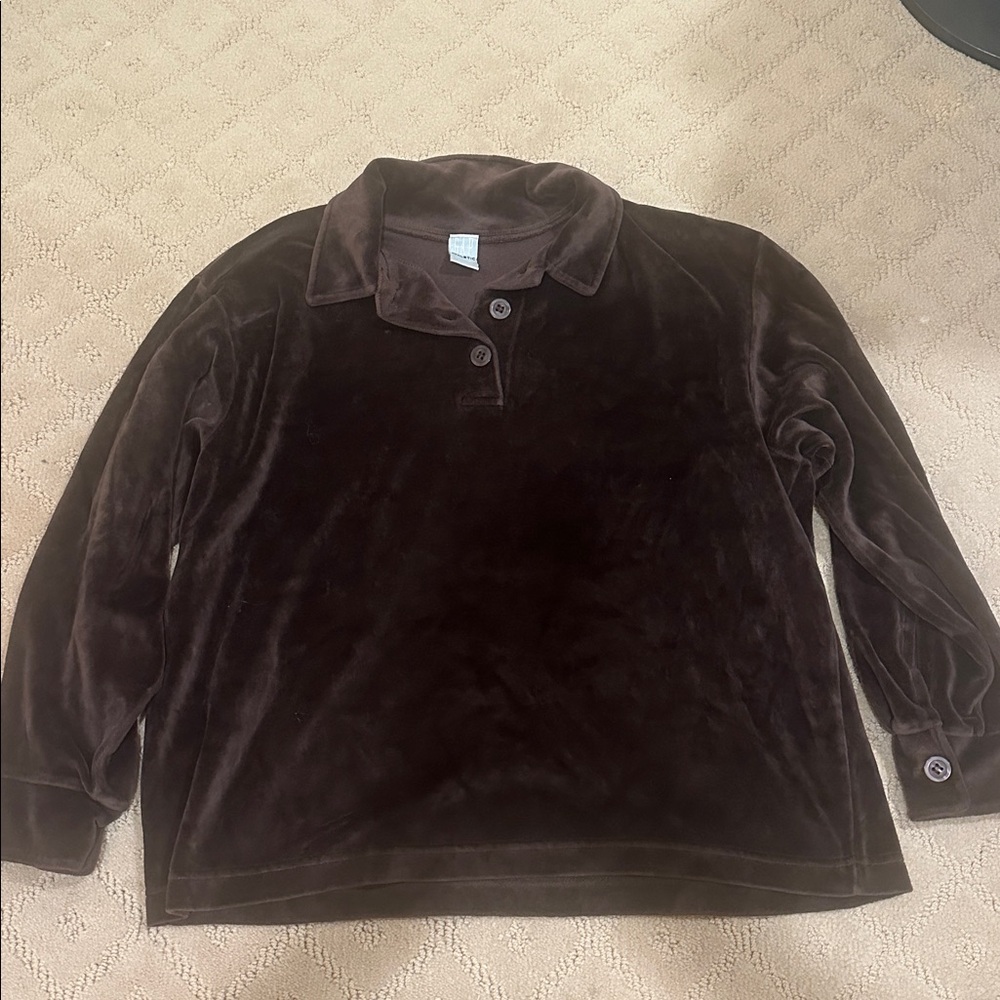 Vintage GAP Chocolate Velvet Button-Up sweater